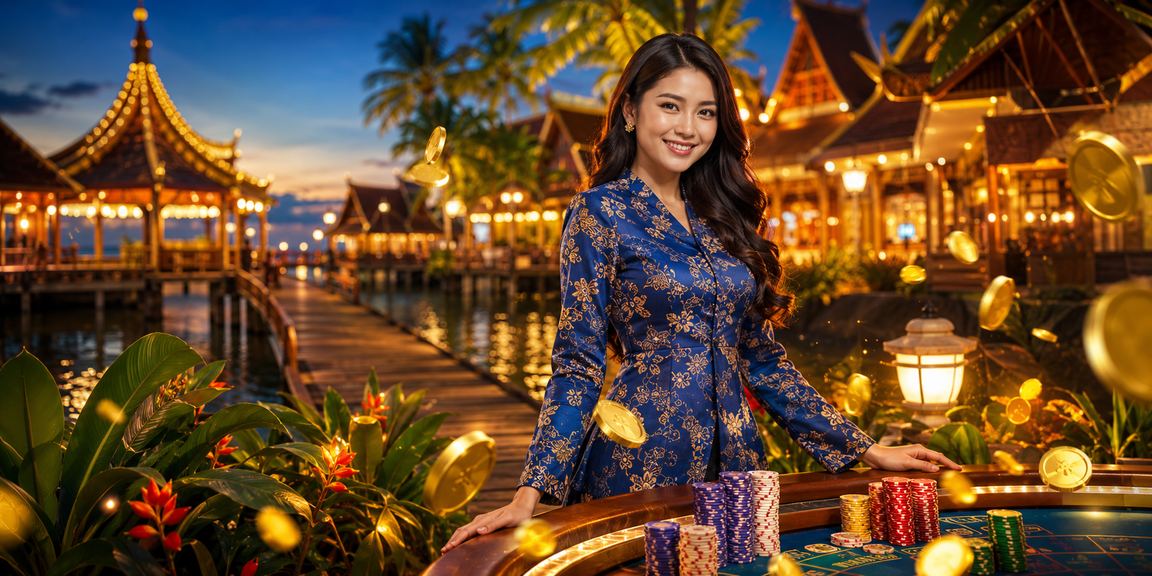 Pengguna berpakaian baju kurung dari Sarawak menikmati hiburan kasino dan permainan dalam talian